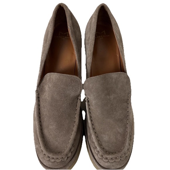 Marc Fisher Lina Platform Loafer Size 11 Suede Tan Slip On Shoes Academia Preppy - Picture 7 of 16